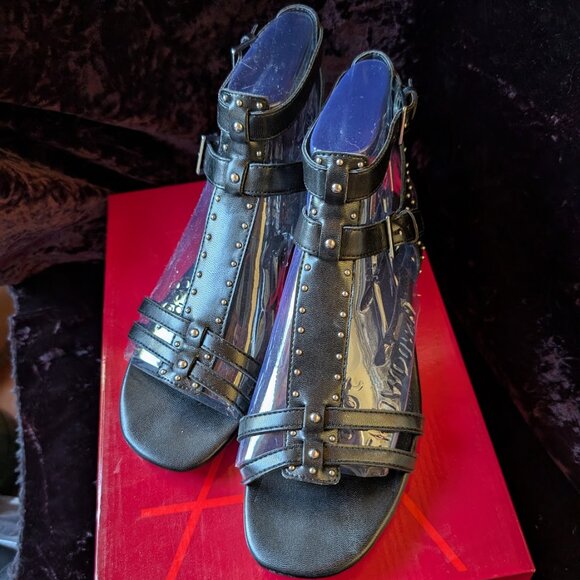 NEW Studded Gladiator Sandals, sz 8, Caged, Aerosoles - Picture 2 of 15